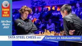 Tata Steel Chess 2023 - Round 5 - Carlsen vs Abdusattorov