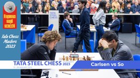Tata Steel Chess 2023 - Round 11 - Carlsen vs So